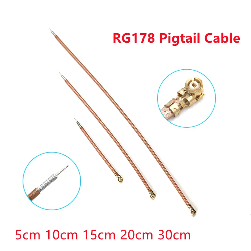 5Pcs RG178 Pigtail Jumper Cable 5/10/15/20/30cm IPX IPEX U.FL Female Connector Single-head Jack Adapter Cable