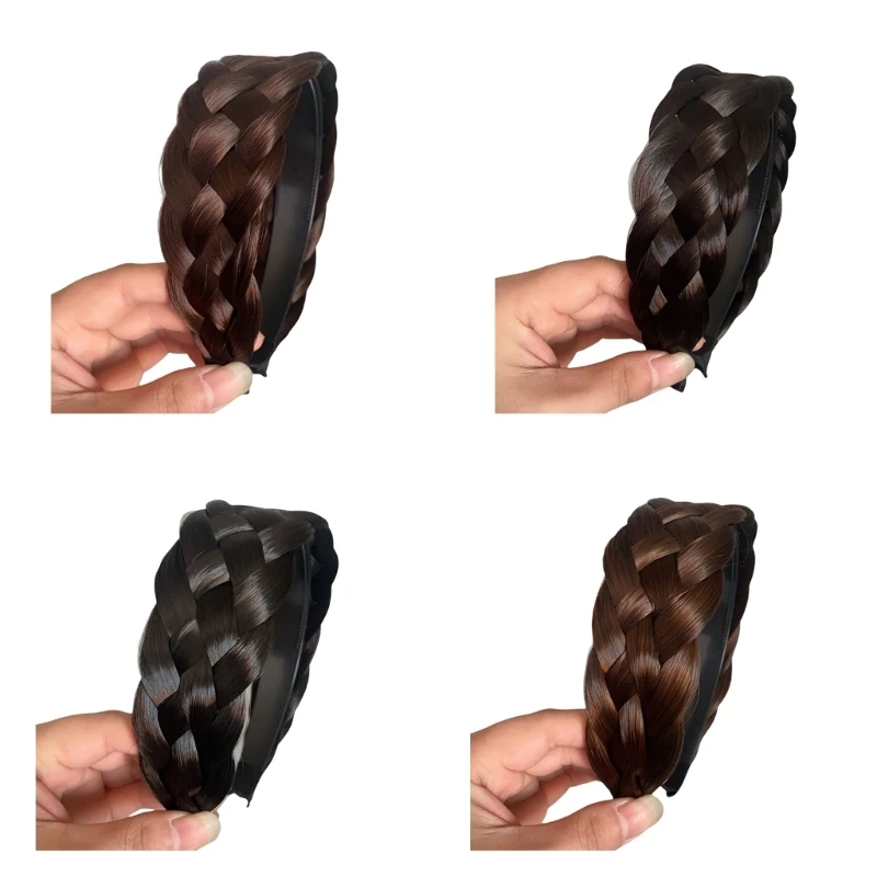 Braided Hair Hoop Invisible Fluffy Hair Braided Headband Hairpiece Braid Hairband  For Styling Fluffy Braids  F3MD