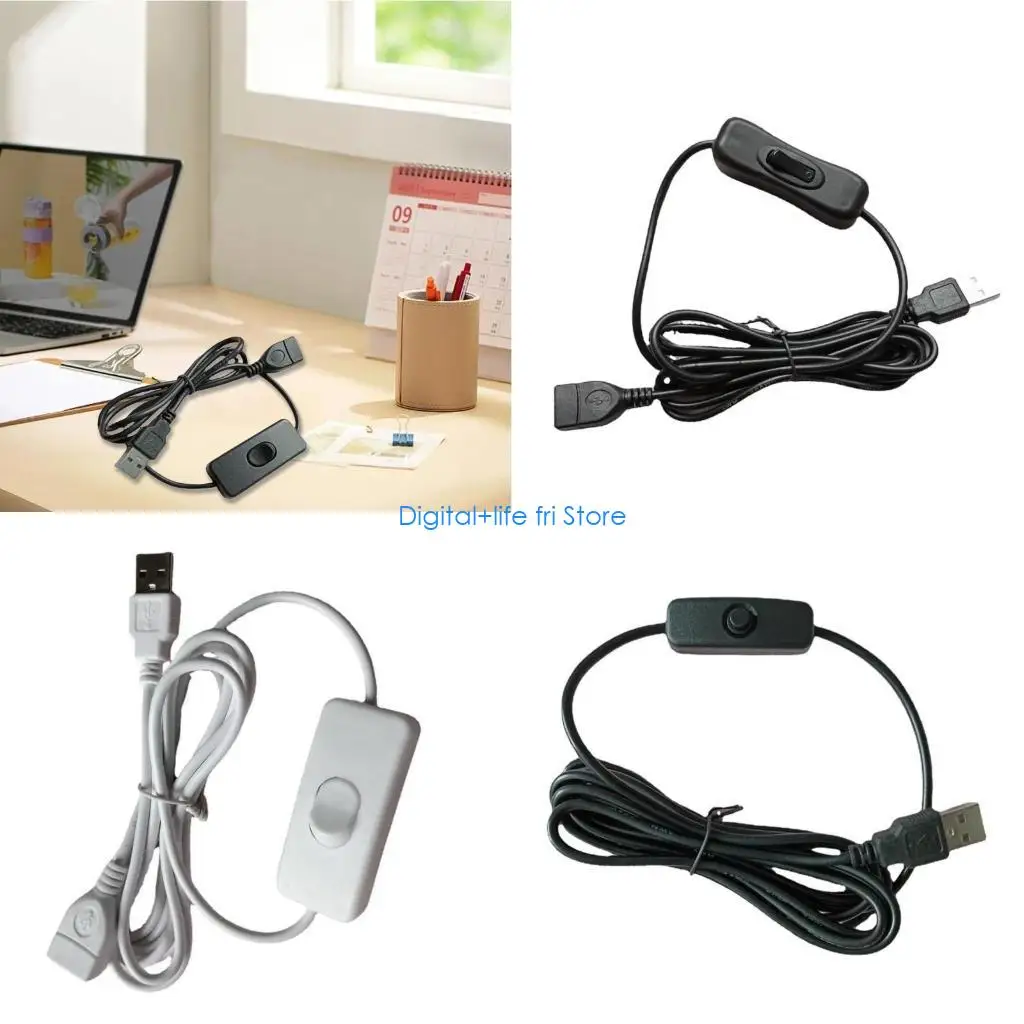 E06D 100cm USB2.0 Extension Cable Support Data Transfer with Switches Male to Female
