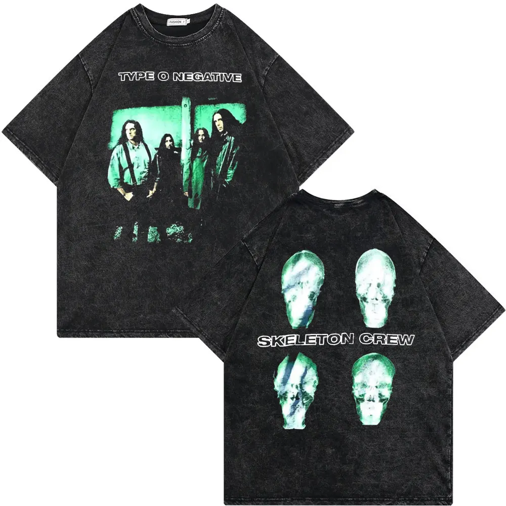 Washed Vintage Rock Band Type O Negative Suspended in Dusk Essential T-shirt Men Fashion Casual Tshirt Male Oversized Tops Tees