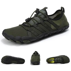 Zapatos de agua verdes para hombre, zapatos acuáticos Upstream, nuevas sandalias de playa de malla transpirable, zapatos deportivos de verano, zapatos de natación para mujer, zapatillas