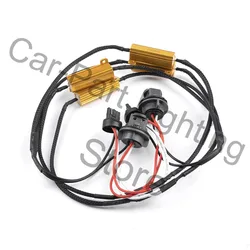 2Pcs 7443 W21W WY21W socket 50W 8Ω Auto Warning Canceller Decoder Car Led Lamp OCB Load Resistor For Headlight DRL Lights