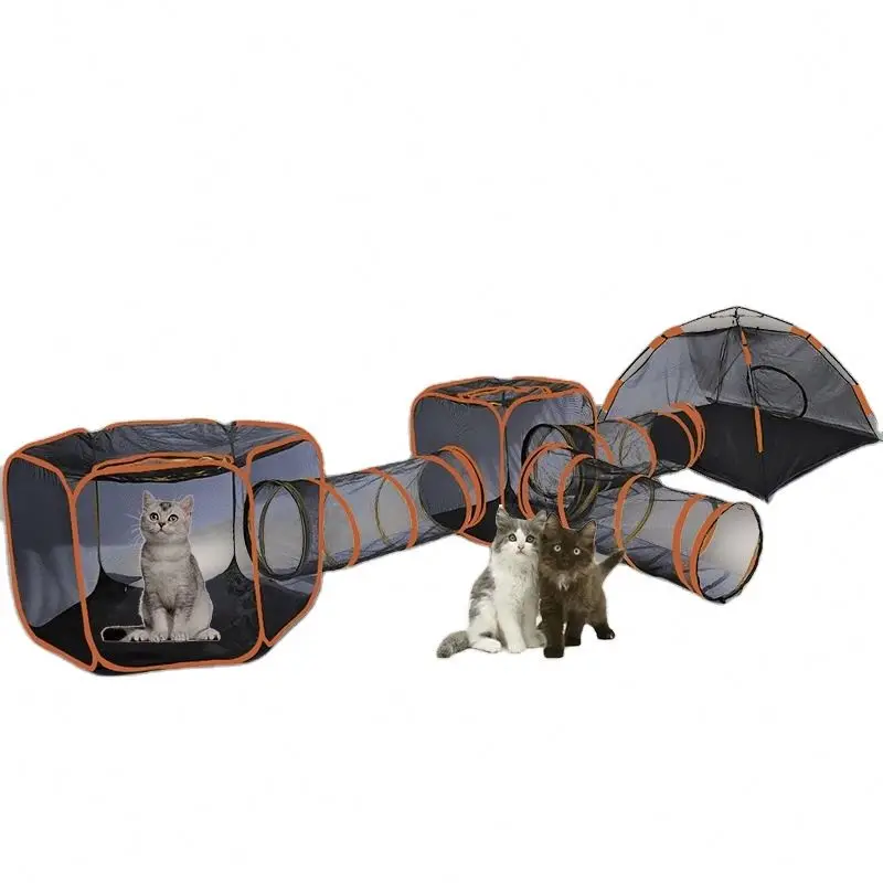 6-in-1 outdoor one-touch cat and dog playground, square tent with sun protection