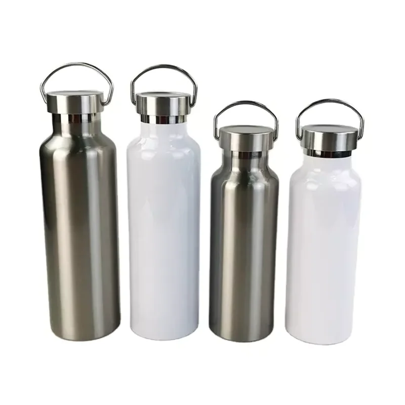 Sublimation Blank Water Bottle Double Wall Stainless Steel Vacuum Sports Cycle Outdoor Thermos Flask Drink Bottle with Lid