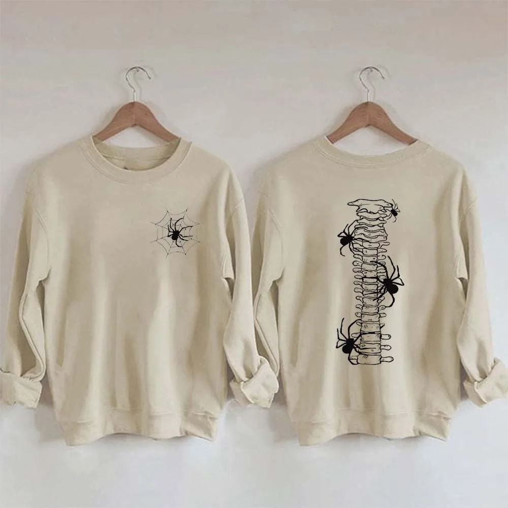 

Rheaclots Women's Spider Spine Print Casual Sweatshirt