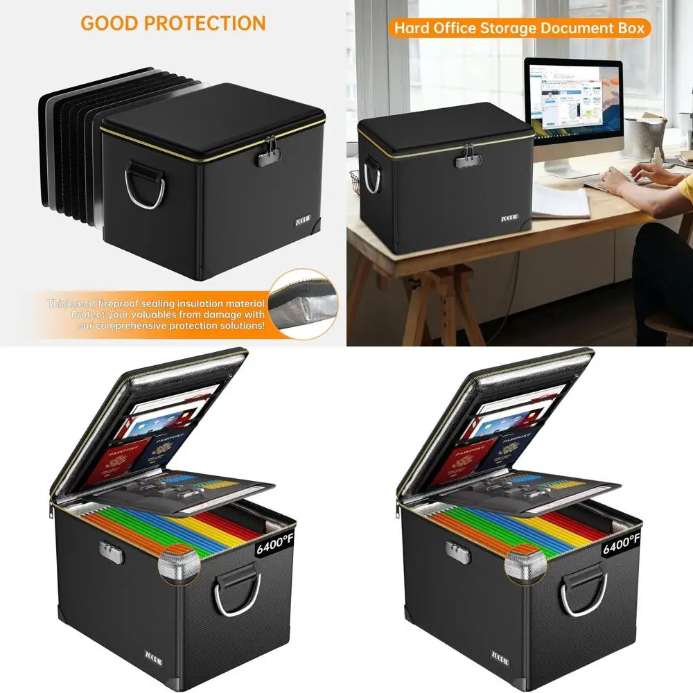 

Портативный офисный органайзер для хранения с запирающимся шкафчиком для документов, подвесным органайзером для писем, черный