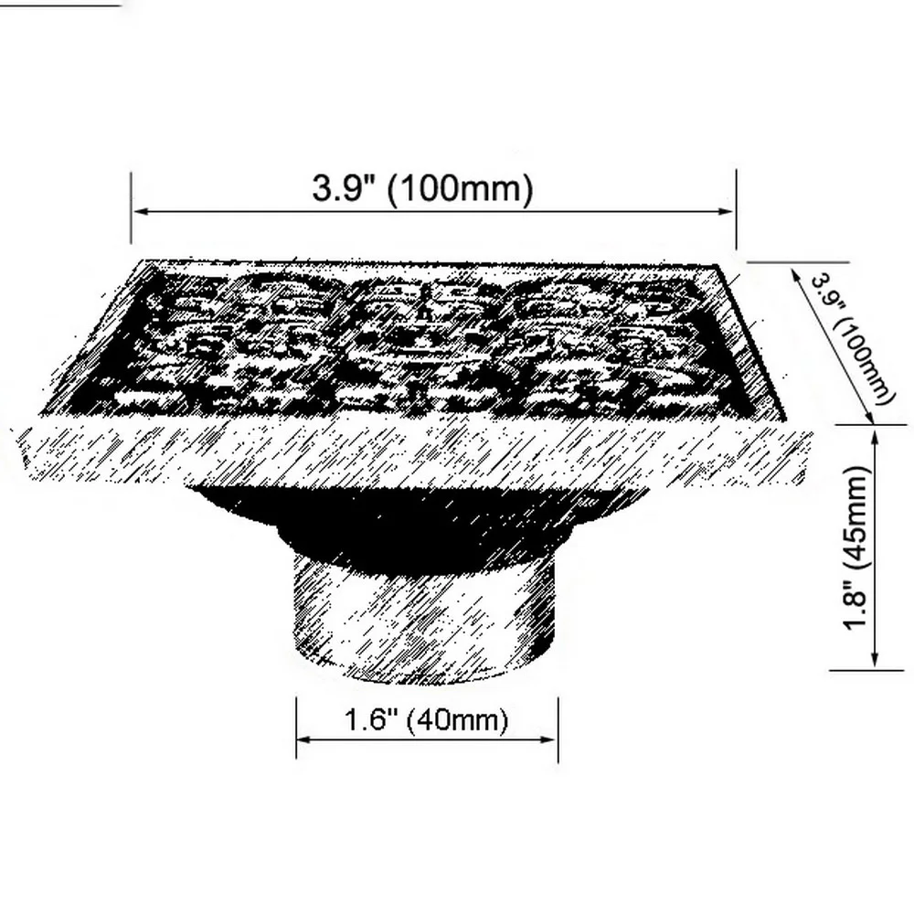 Antique Bronze Brass Floor Drains Art Flower Carved Bathroom Shower Square Strainer Waste Grate Floor Drain Khr013