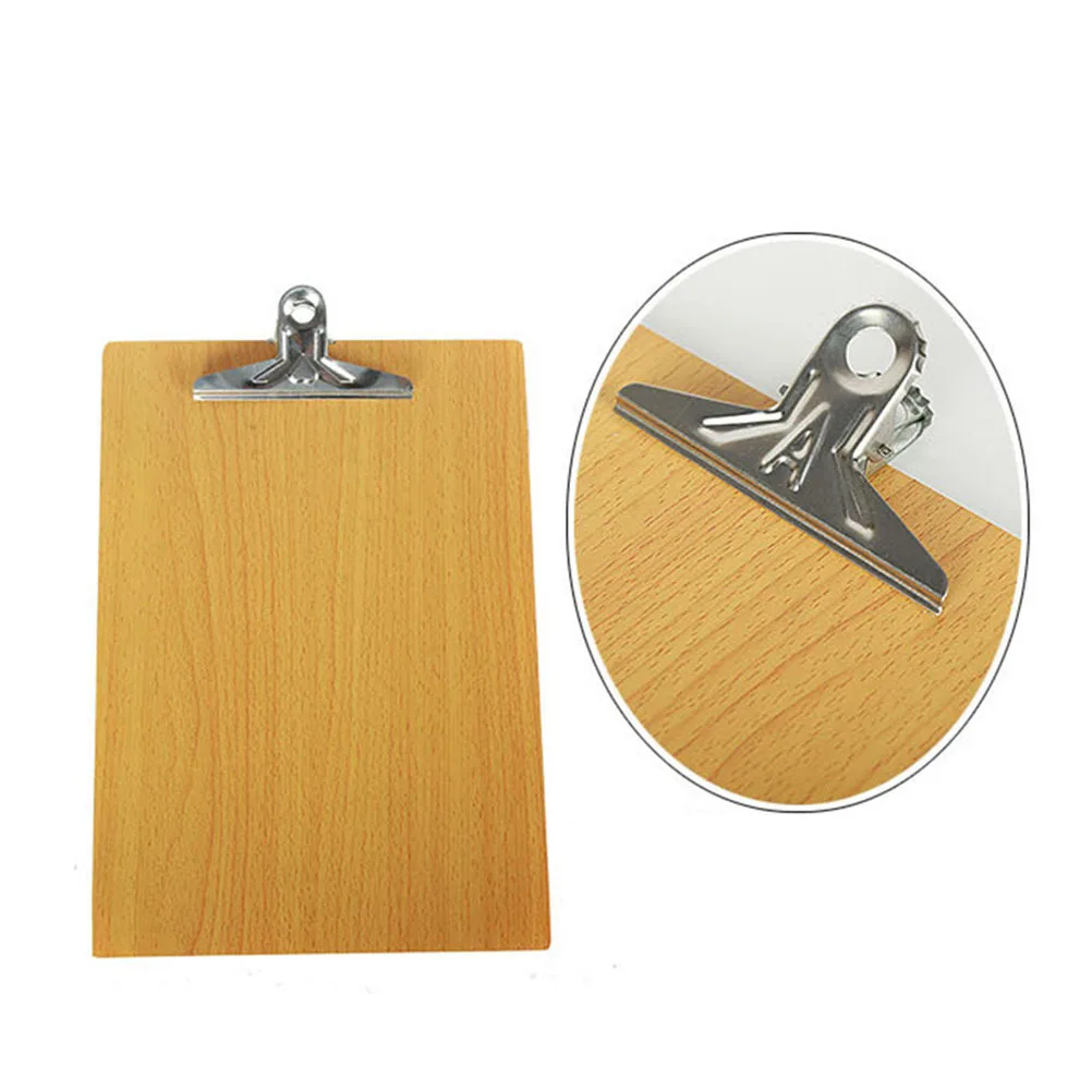 

6pcs A4 Letter Size Wooden Clipboard Low Profile Metal Clip Rust Resistant Round Edge Writing Board For Office School