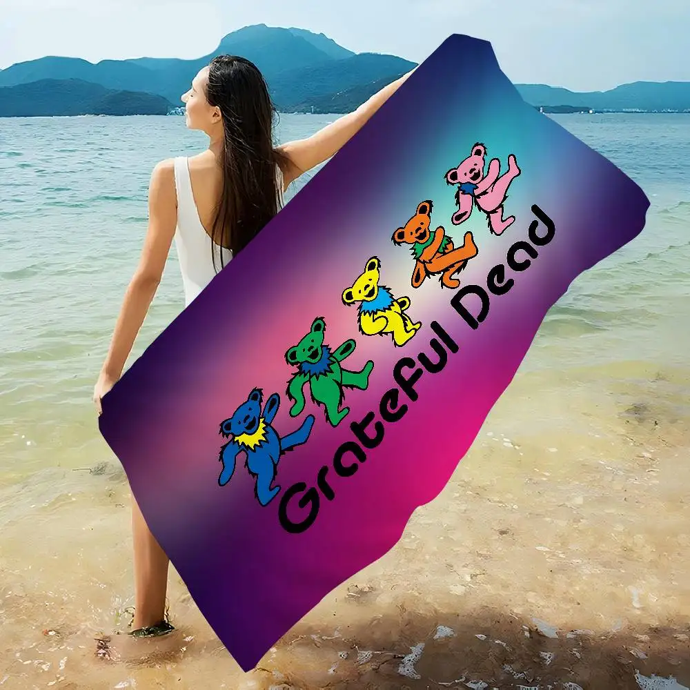 Psychedelic Rock G-Grateful D-Dead band Big Microfiber Beach Towels Quick Dry Towel Sand Beach Towels Pool Towel for Travel
