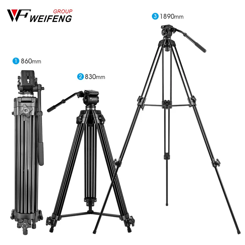 

WF717 Aluminum Alloy 1.8M Camera Tripod With Hydraulic Damping Gimbal Metal Tripod For Photography