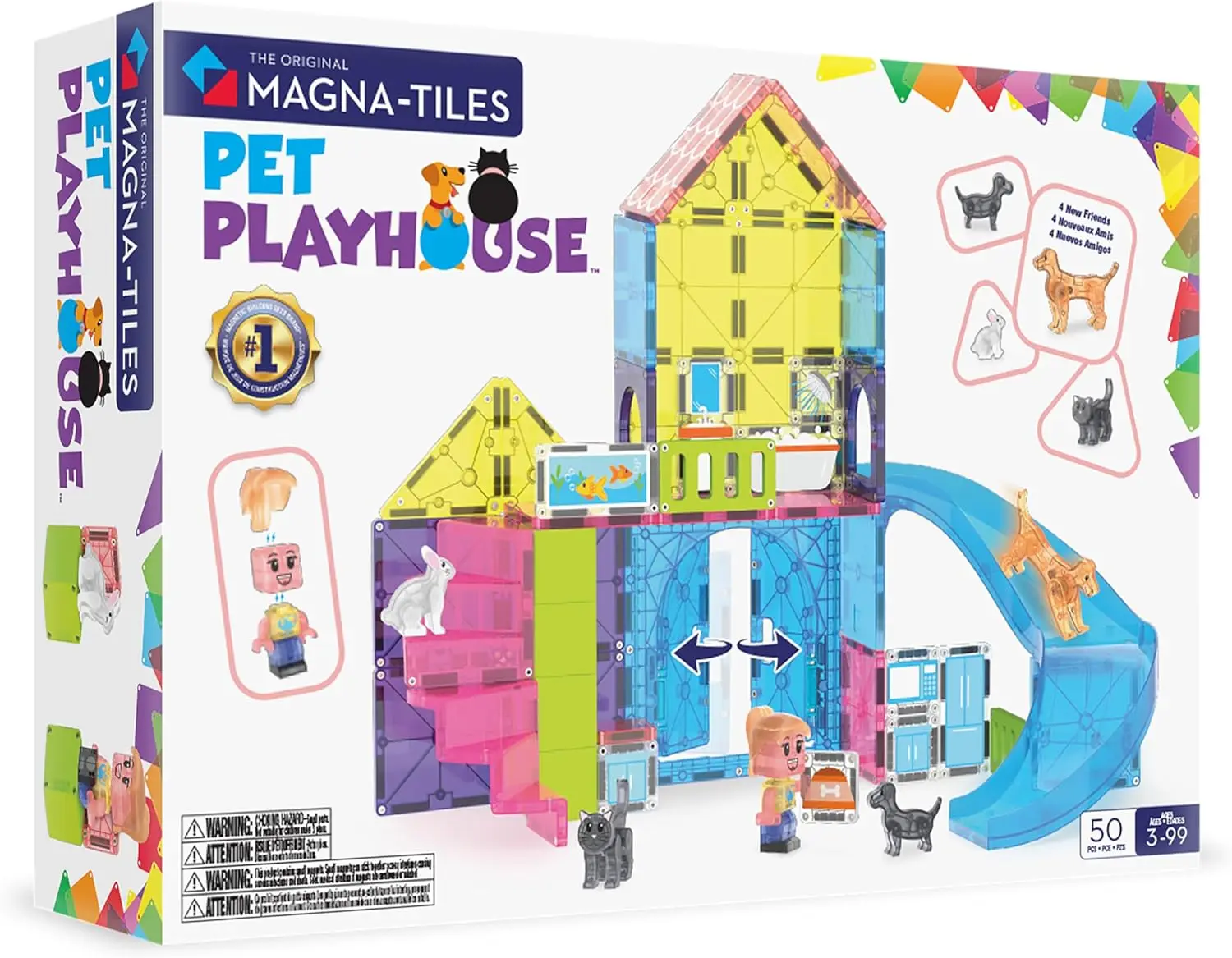 

50-Piece Magnetic Construction Set for Pet Playhouse, Creative Building Toy
