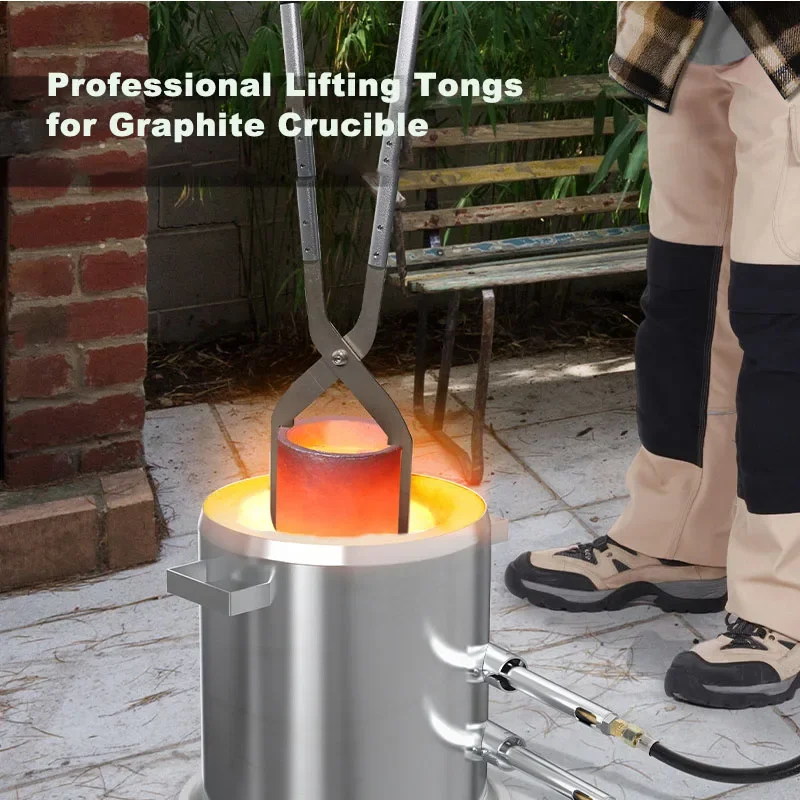 

Stainless Steel 12KG Propane Smelting Furnace, High Temp Foundry Kit with Crucible Tools for Melting Gold Silver Copper Aluminum