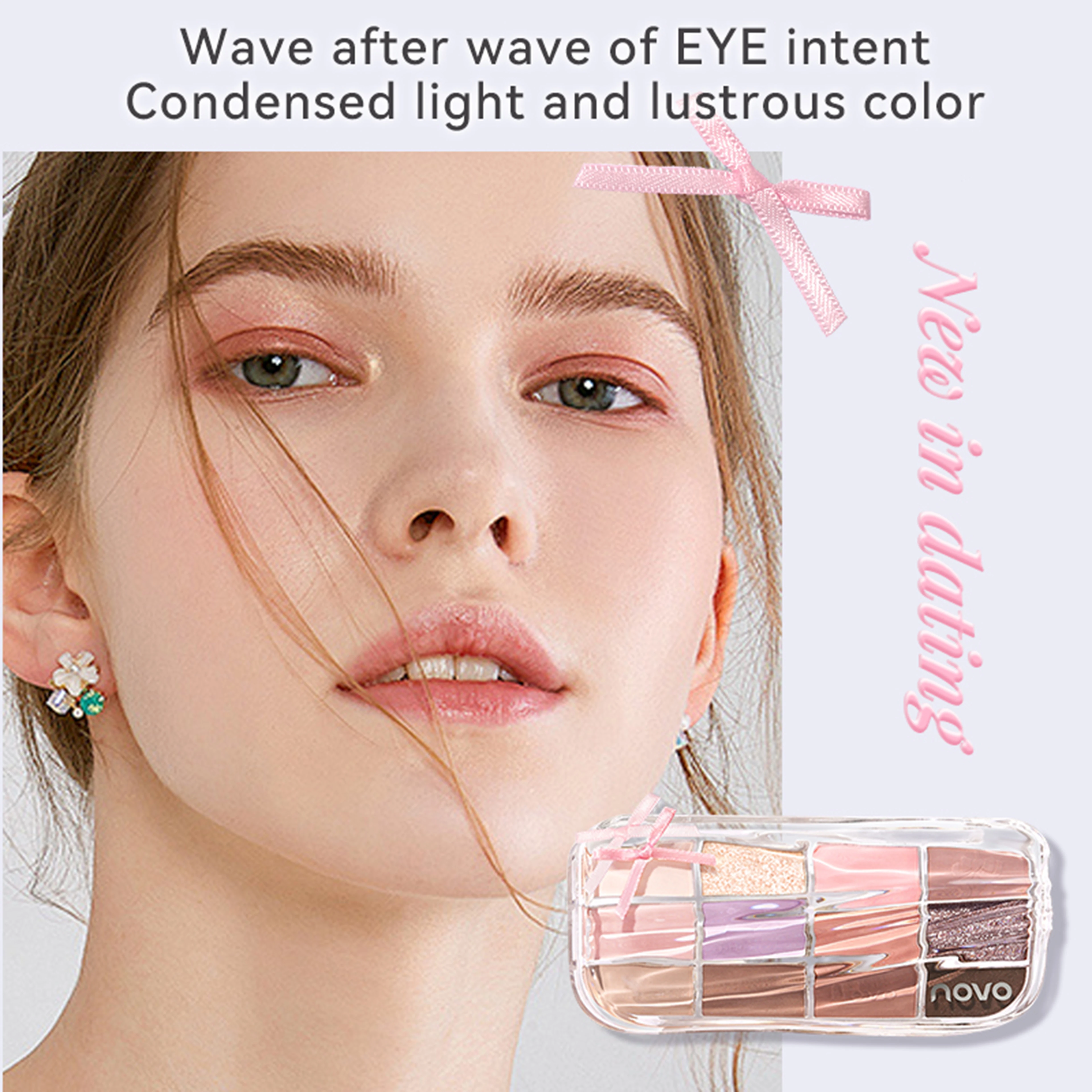 NOVO Long-lasting, smudge-proof macaron-coloured eyeshadow palette with matte, pearlescent and highlighting shades