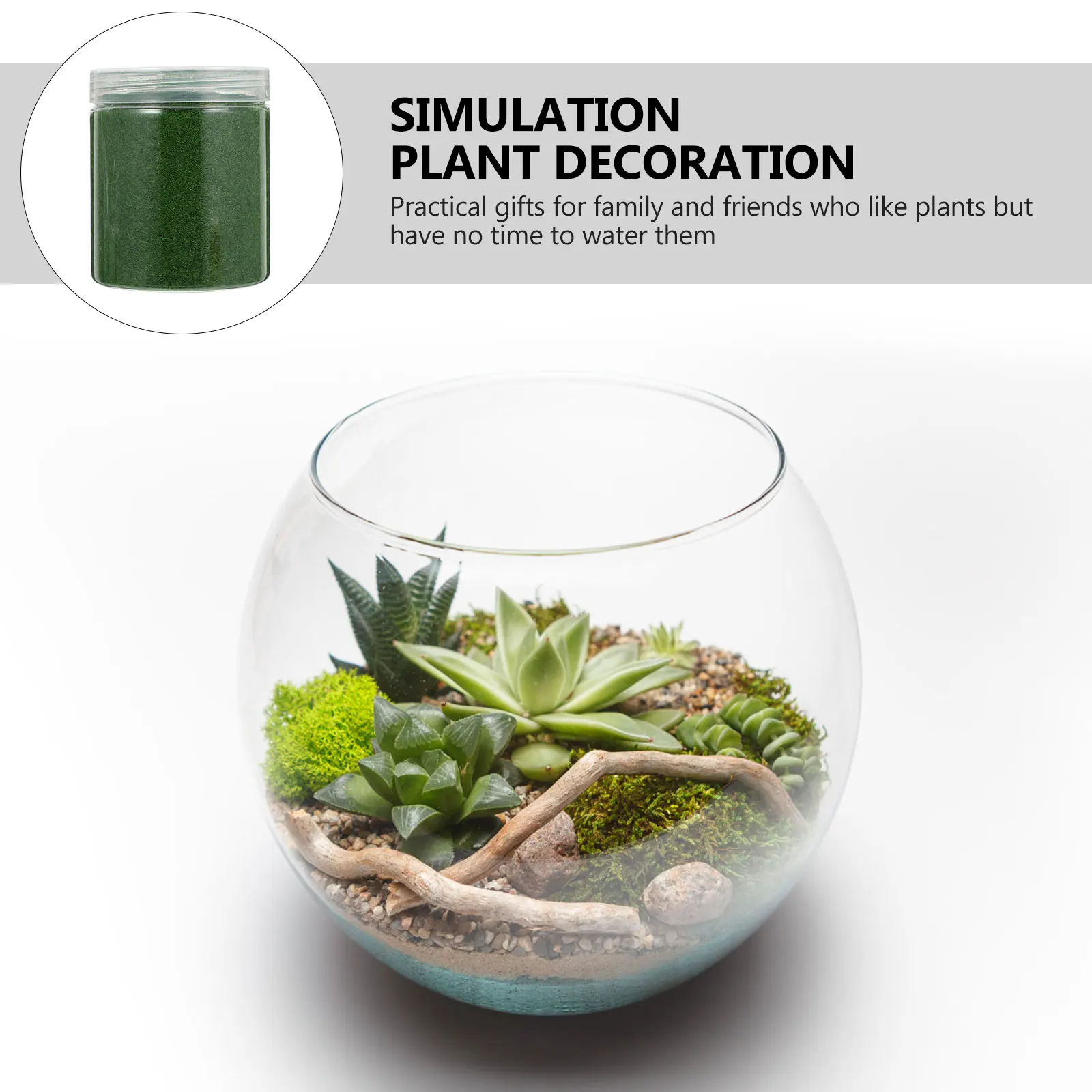 

1 Bottle Simulation Moss Decor Realistic Lawn Powder Artificial Lawn Powder DIY Landscape Decor Fake Plant Ornament Scene Layout