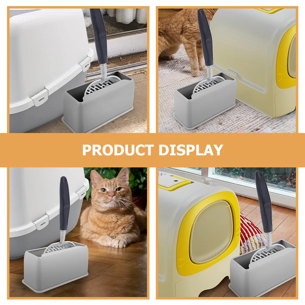 Cat Litter Scoop Holder Universal Cat Litter Scooper Stand Durable Storage Container Bathroom Trash Can Cleaning Storage Grey