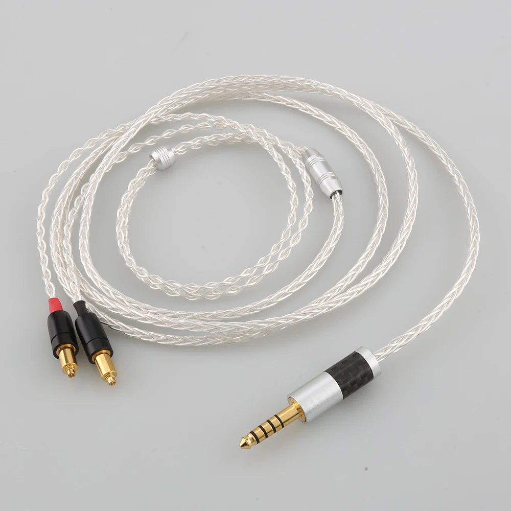 Hot Sale 8 Core OCC Silver Gold Plated Braided Earphone Cable For Shure SRH1540 SRH1840 SRH1440 Headphone