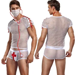 Sexy Men's Underwear Set Erotic Doctor Maid Lingerie Suit Seduction Cosplay Costume Uniform Sex Role Play Night Club Outfits