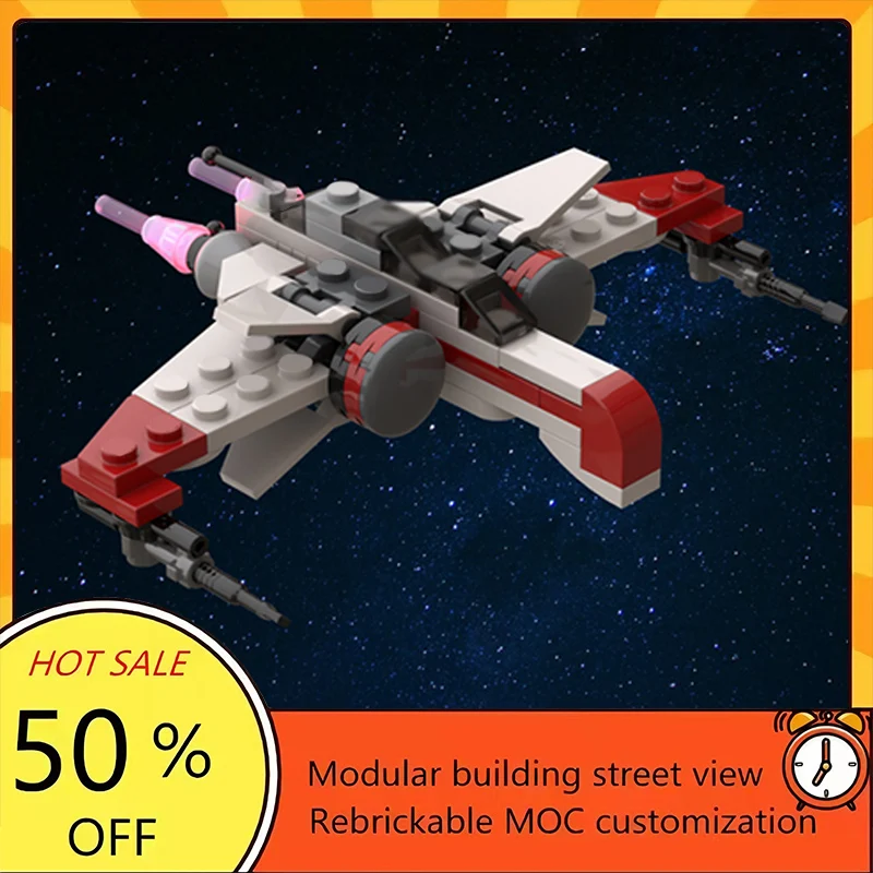 

Набор из 79 деталей: Популярная модель истребителя из фильма «Звездные войны», конструктор MOC, модульная технология, подарки, праздничный набор для сборки, детская игрушка