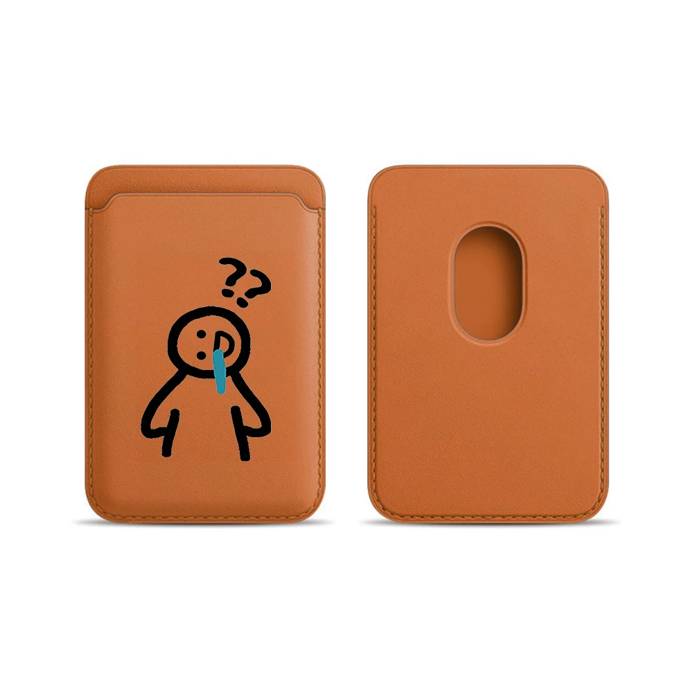 Lustige Line-Art-Lederkartenhalterung, lustige Brieftasche, Telefonkartenhalter für magnetische Hüllen, geeignet für alle iPhone Magsafe-Karten-Handytaschen. – Detail 11