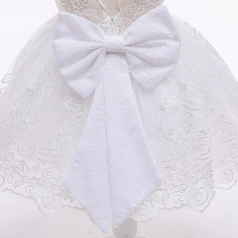 Baby Girls Princess Dress Toddler Kids Easter Costume Puff Sleeve Evening Party Gown Teens Children 2024 New Girl White Dress