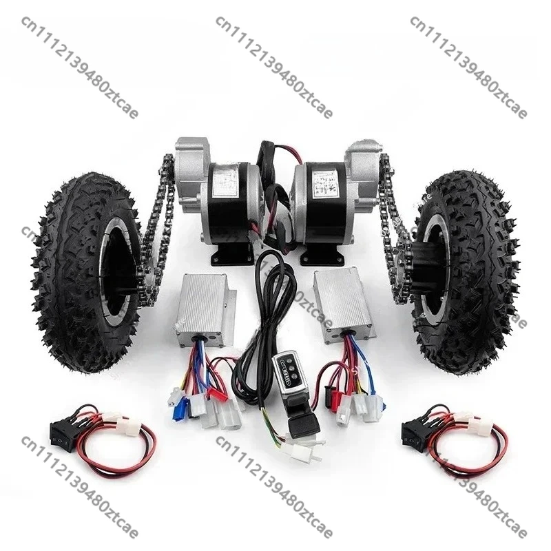 8 Inch Wheel 500W Dual Drive Electric Trolley Conversion Kit 200KG Load Capacity Portable Pull Barrow Replacement Parts