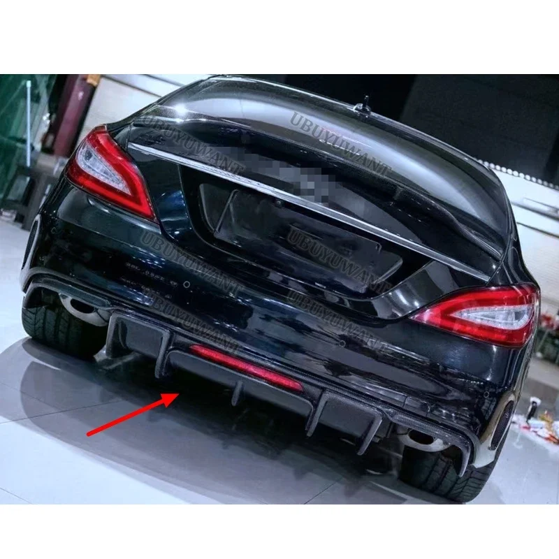 Für Mercedes Benz CLS W218 CLS 260 350 Carbon Faser Auto Hinten Stoßstange Diffusor Splitter Spoiler Zurück lippe R Stil körper kit