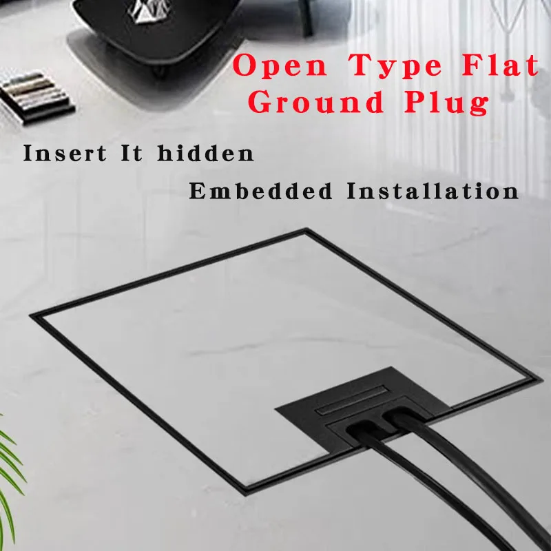 

130mm*130mm Open Type FlatGround Plug Floor Socket Embedded Hidden Socket US UK UN Standard Universal Inlaid Floor Socket