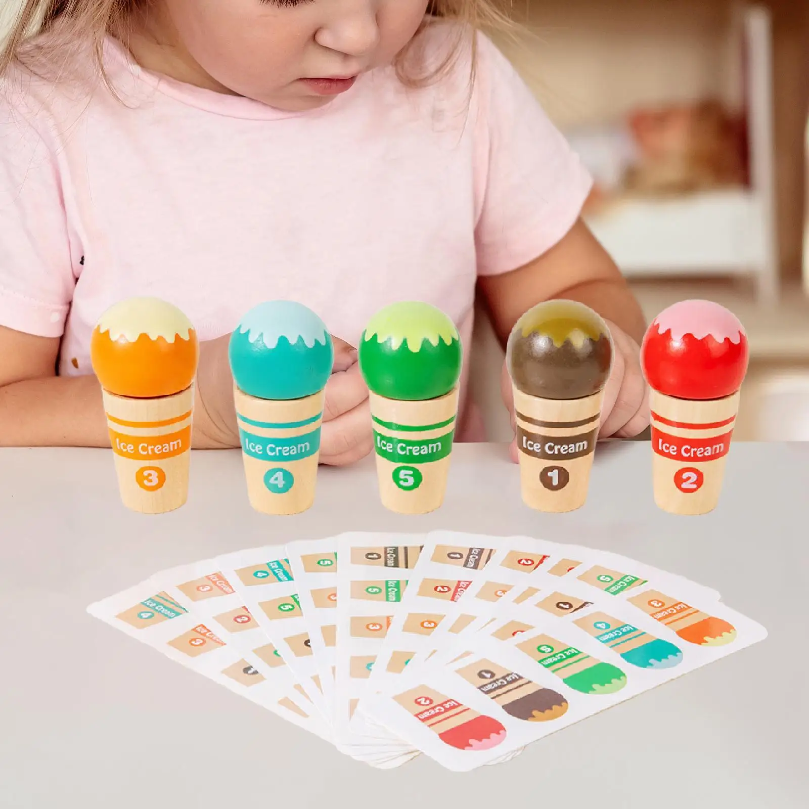 Jogo de correspondência de classificação de cores Brinquedo de aprendizagem de sorvete de Natal de Páscoa para crianças