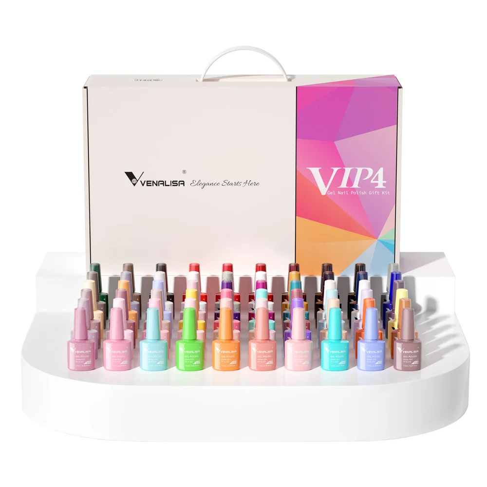 VENALISA VIP Kit Nagelgellak 60 kleuren TPO/HEMA GRATIS Volledige dekking Perfect pigment Professionele nagelkunst Langdurige gel