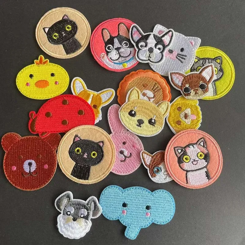 Dog,Cats Fabric Animal Emblem Clothing Patch Thermocollants,Animal Embroidery Applique Iron On pPatches,Knee Patches Repair Kids