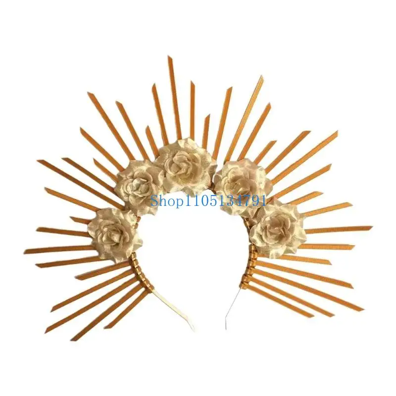 

Художественный головной убор в стиле панк длиной 98 км с цветочными шипами, темный удобный головной убор унисекс