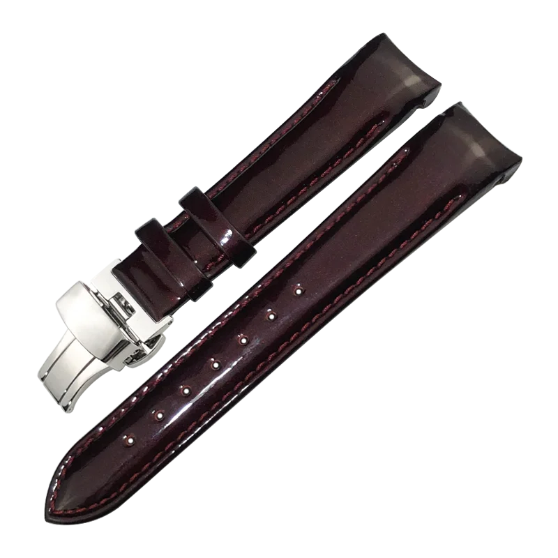18mm Leather Cowhide Watch Bands Fit for Tissot 1853 T035.207 T035 Black White Purple Red Women\'s Watch Strap Free Tools