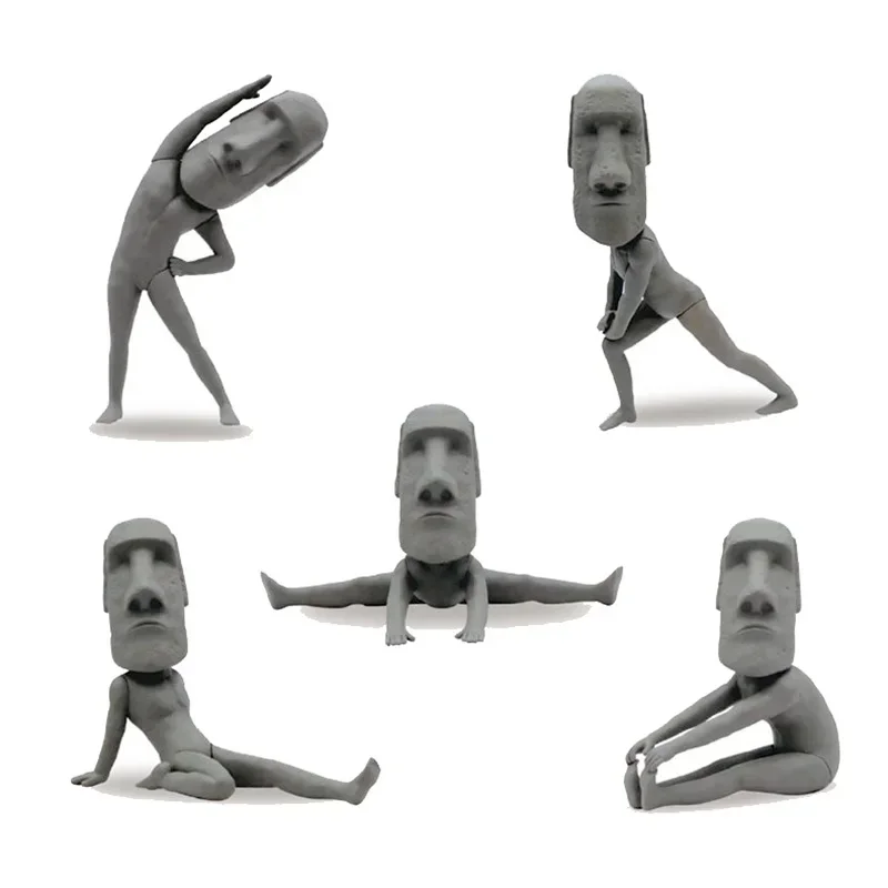 QUALIA Original Gashapon Capsule Toy Cute Kawaii Figure Stone Moai Easter Figurine Anime Desktop Decor Creative Gift image 6