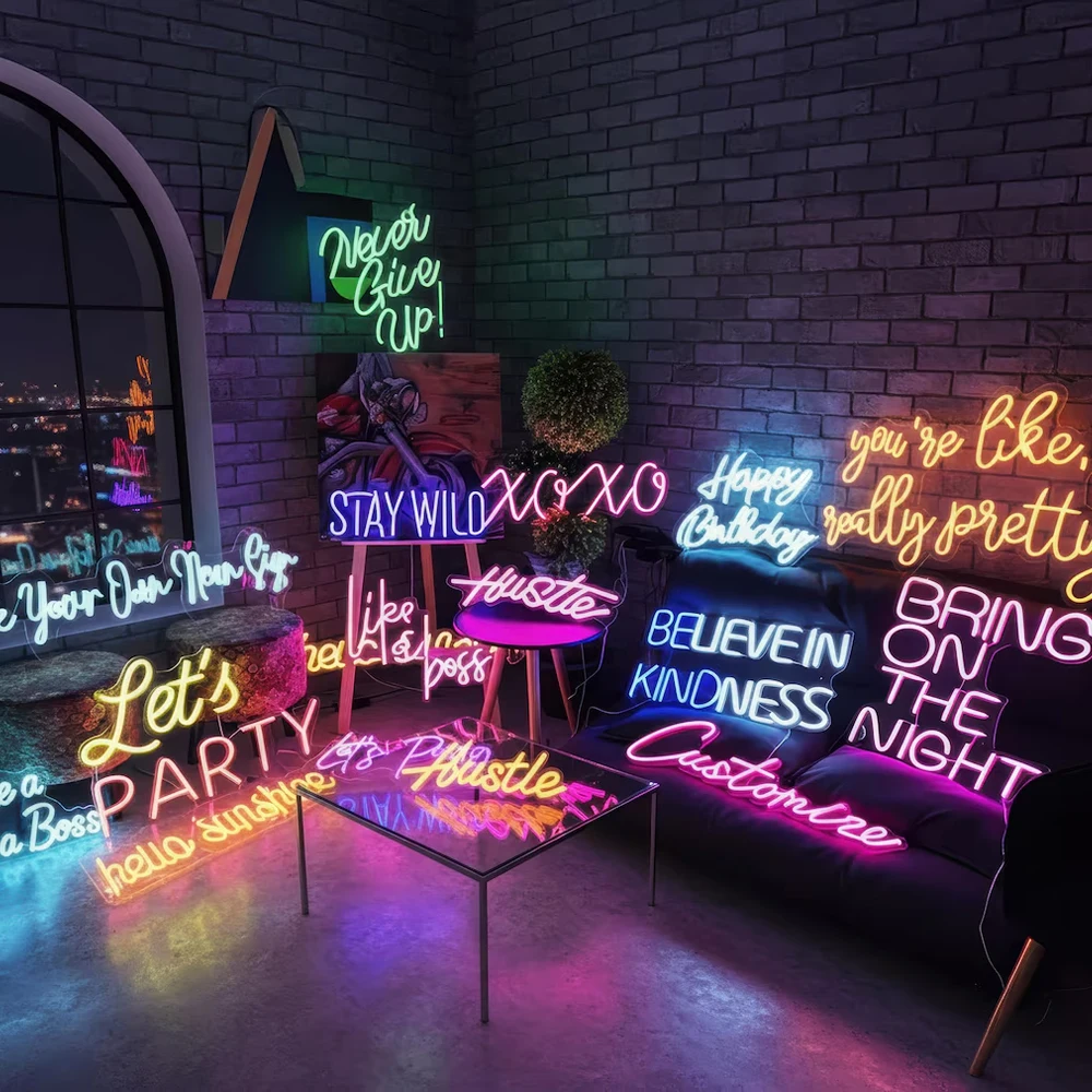 Custom Neon Sign Acrylic LED Neon Personalized Sign Night Lamp for Party Wedding Birthday Business Company Restaurant Wall Decor - view 5