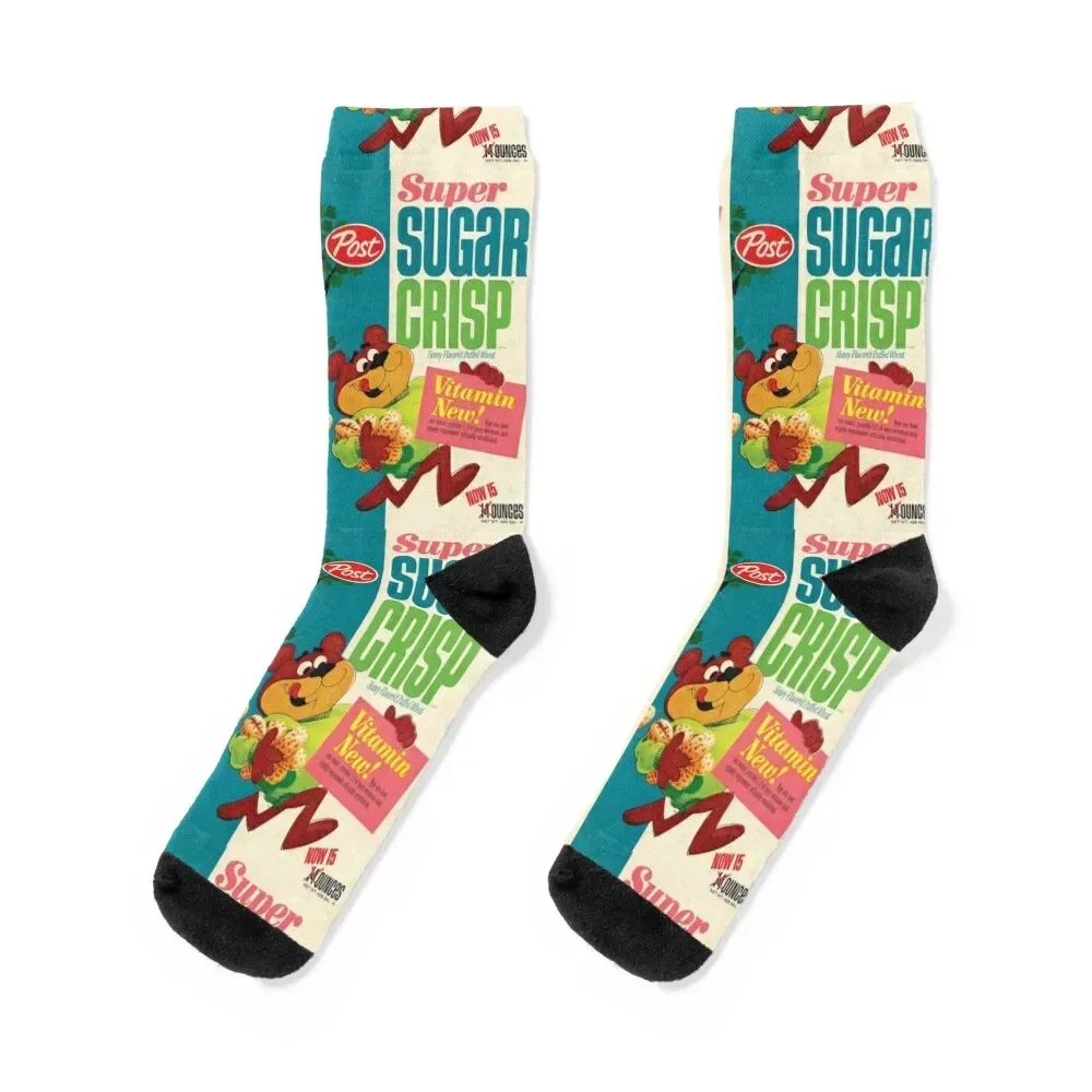 Post Super Sugar Crisp - Authentic Vintage Distressed Socks bright garter Argentina Socks For Man Women's