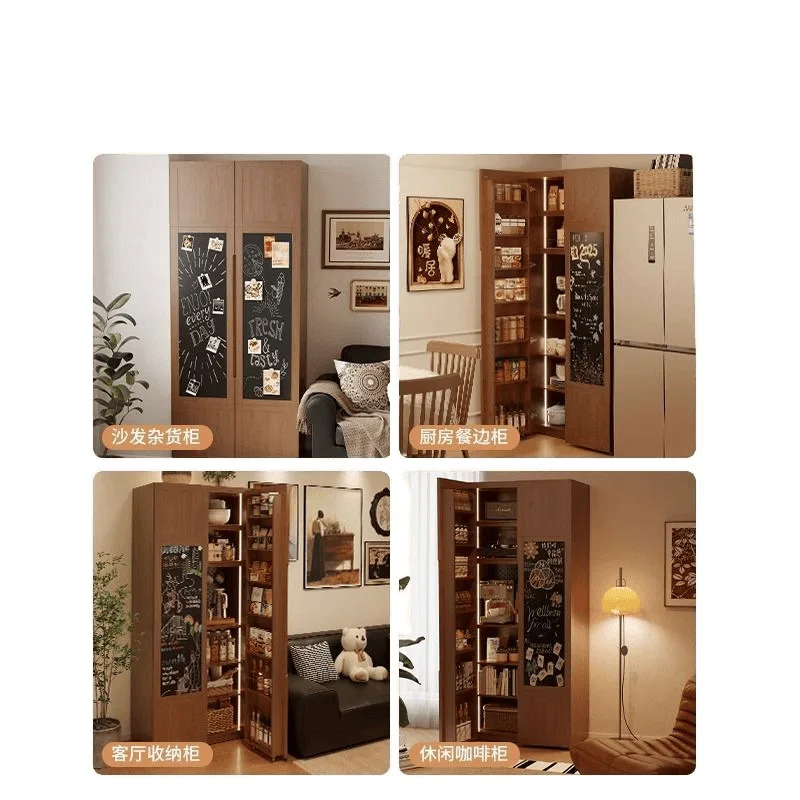 

Solid wood dining side cabinet integrated refrigerator storage cabinet side cabinet kitchen storage