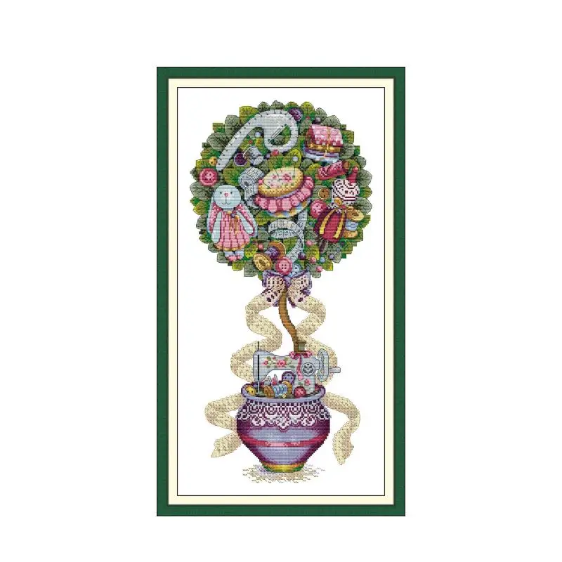 

Швейные инструменты, набор для вышивки крестом в виде дерева, 14 карат, 11 карат, принт, холст, шитье, вышивка крестиком, сделай сам, рукоделие ручной работы