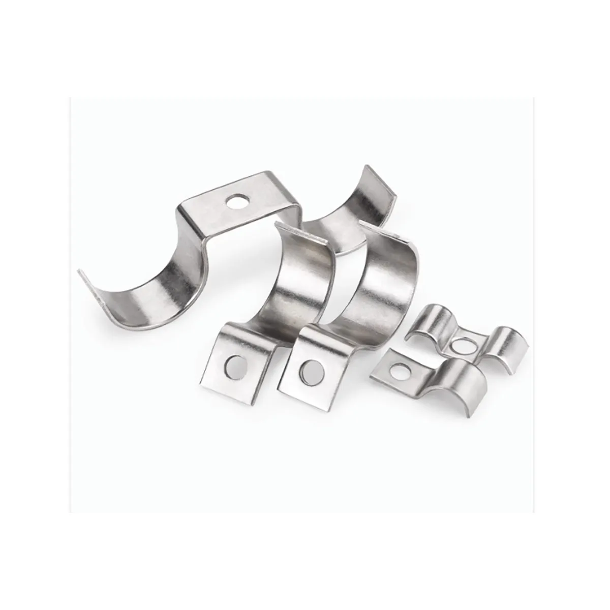 304 Stainless Steel Pipe Clamp, P-Type, Single Hole Riding Card, Half Code, Single