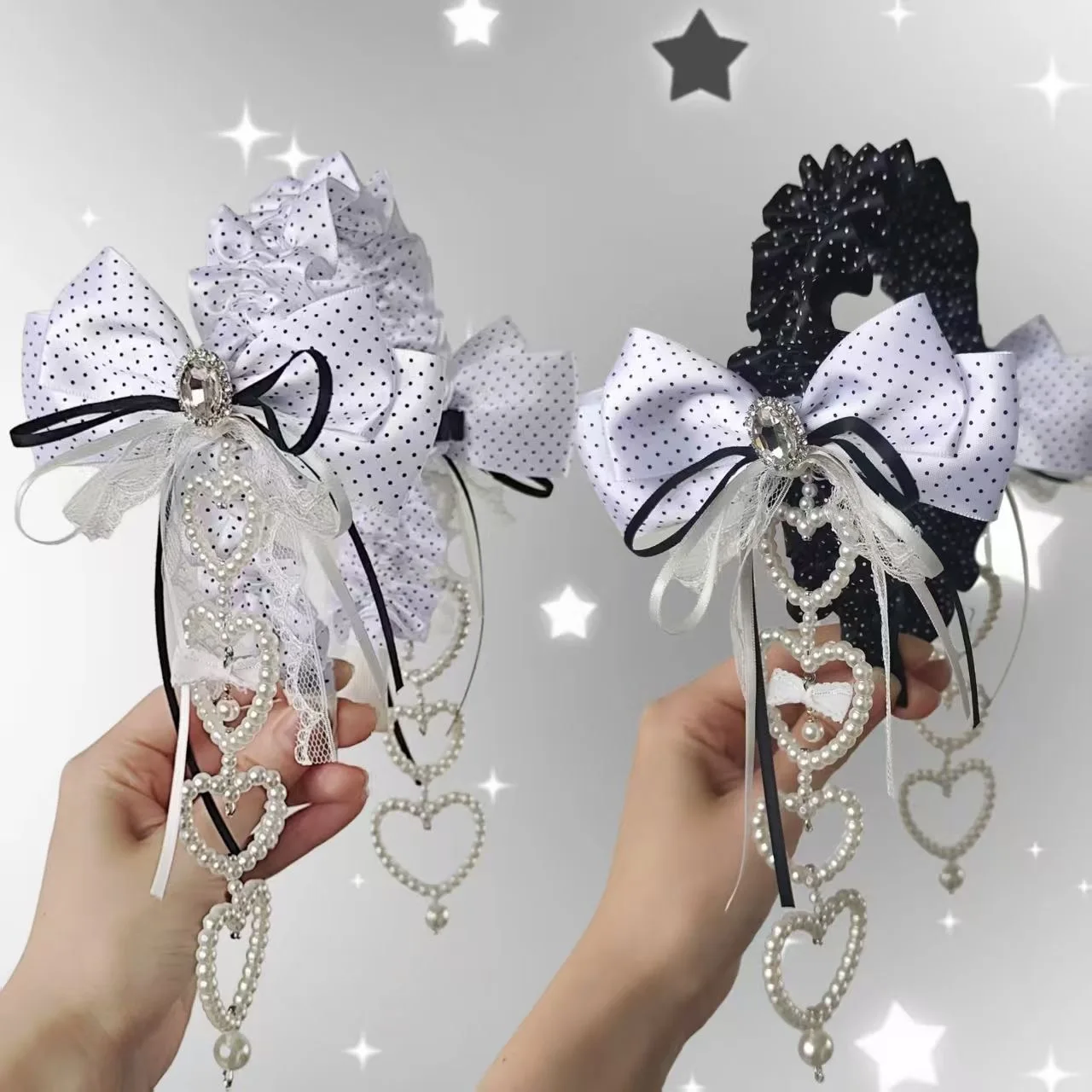 headband woman luxury designer hair band hair accessories Lolita cosplay y2k accessories lace pearl hair tie Head jewelry
