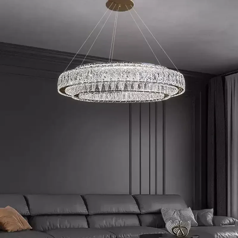 雰囲気のあるリングクリスタル寝室シャンデリアライト、豪華なフレンチスタイルのリビングルーム、ダイニングルーム、マスターベッドルーム、高級ヴィラ