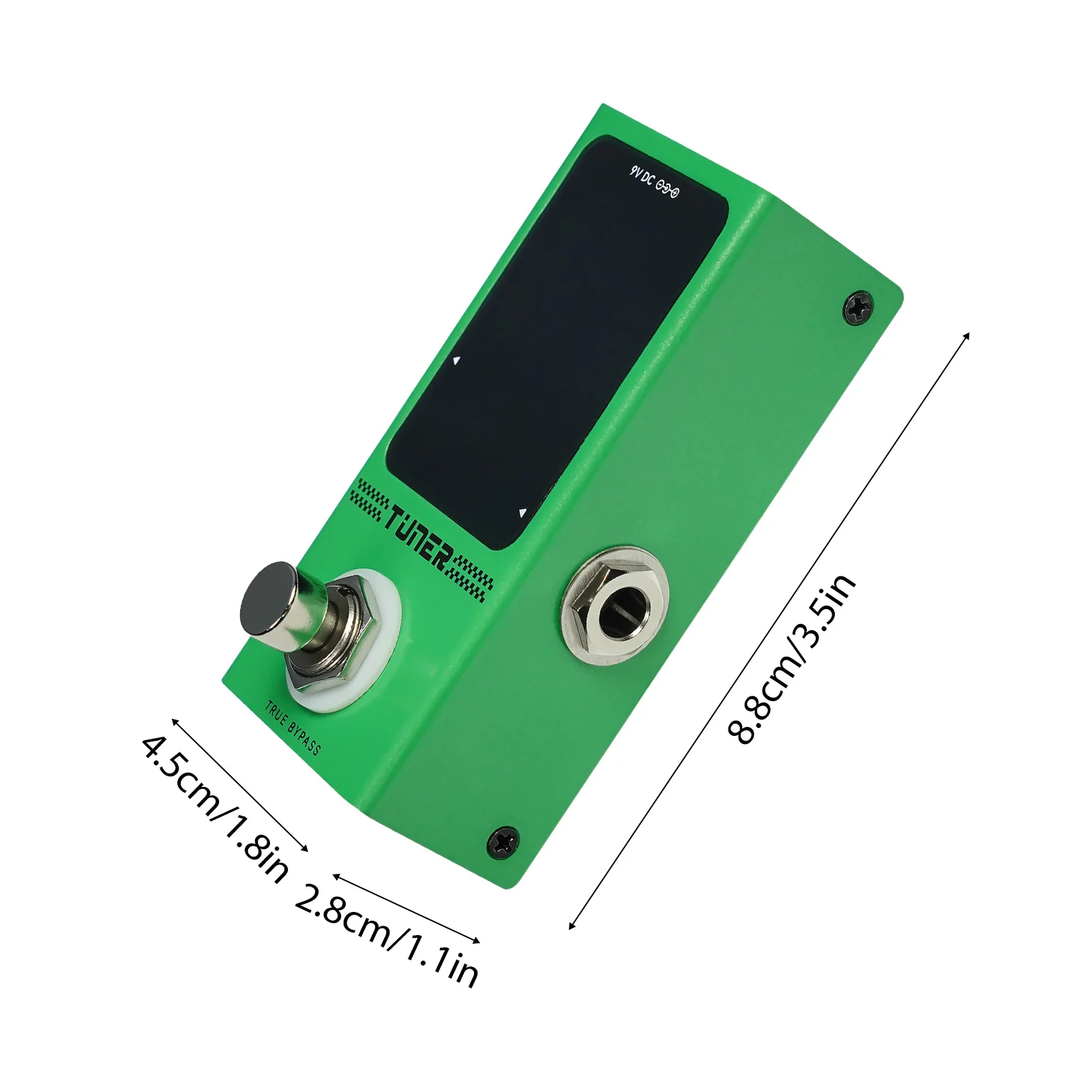 Guitar Effects Pedal Tuner with True-Bypass High Precision Tuning System Fast Response HD Display Auto Mute Output Guitar Pedal