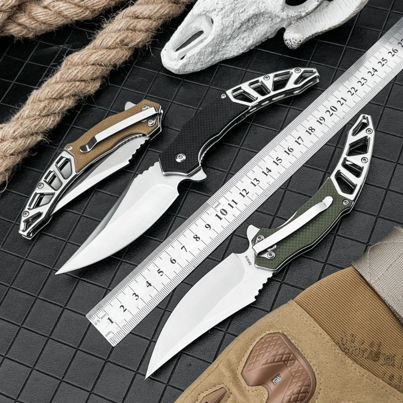 Portable Wilderness Outdoor Folding Camping Pocket Knife 5CR13 Blade G10 Handle Hunting Survival Fruit Utility Knives EDC Tools