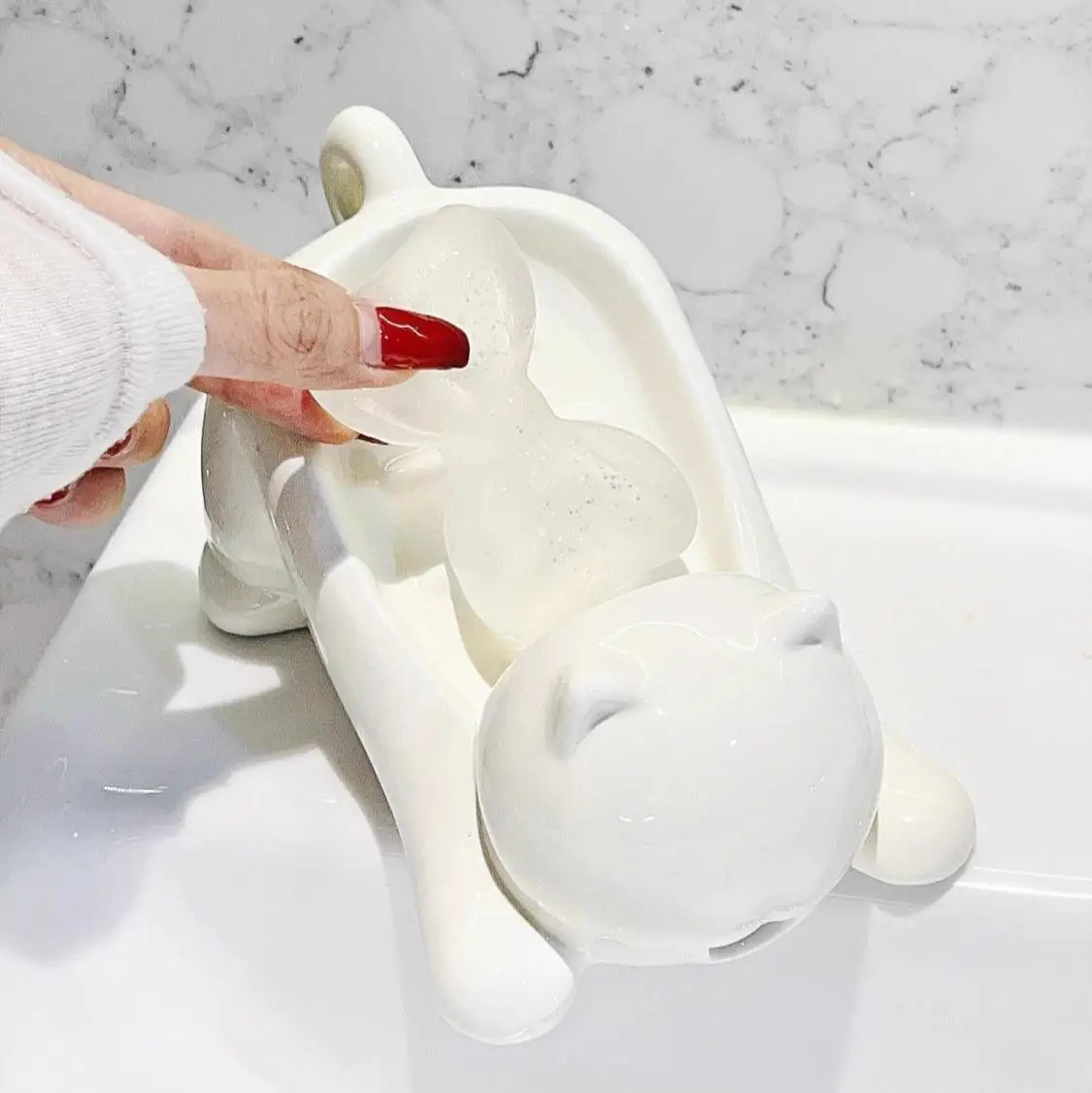 

Cute Cat Drain Soap Holder Container Smooth Toilet Soap Dish Case Tray Bathroom Kitchen Tub Sink Tray Bracket Tools Home Decor