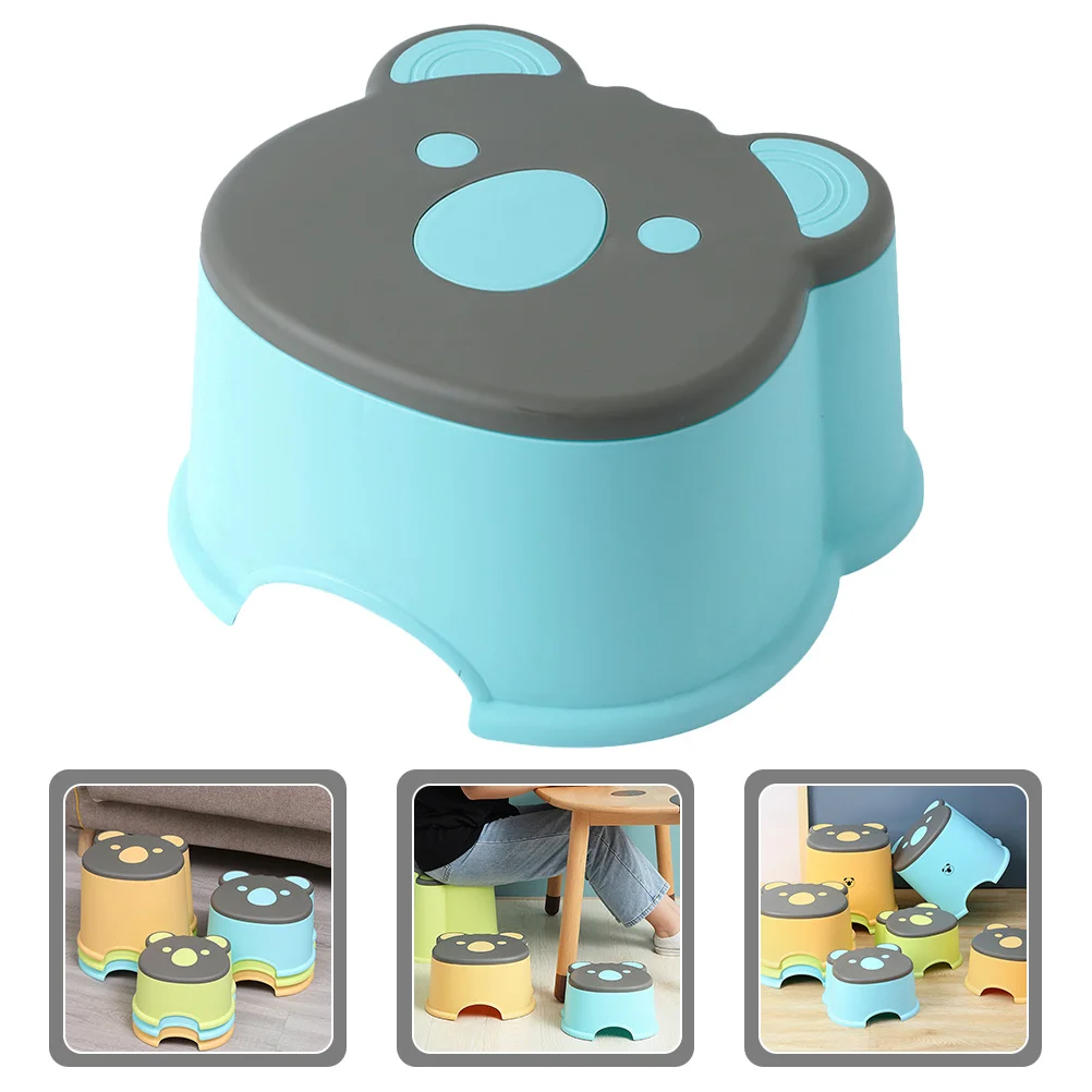 

Children Stool Cartoon Plastic Small Seat Non-Slip Design Safe for Bathroom Kitchen Step Kids Daily Life