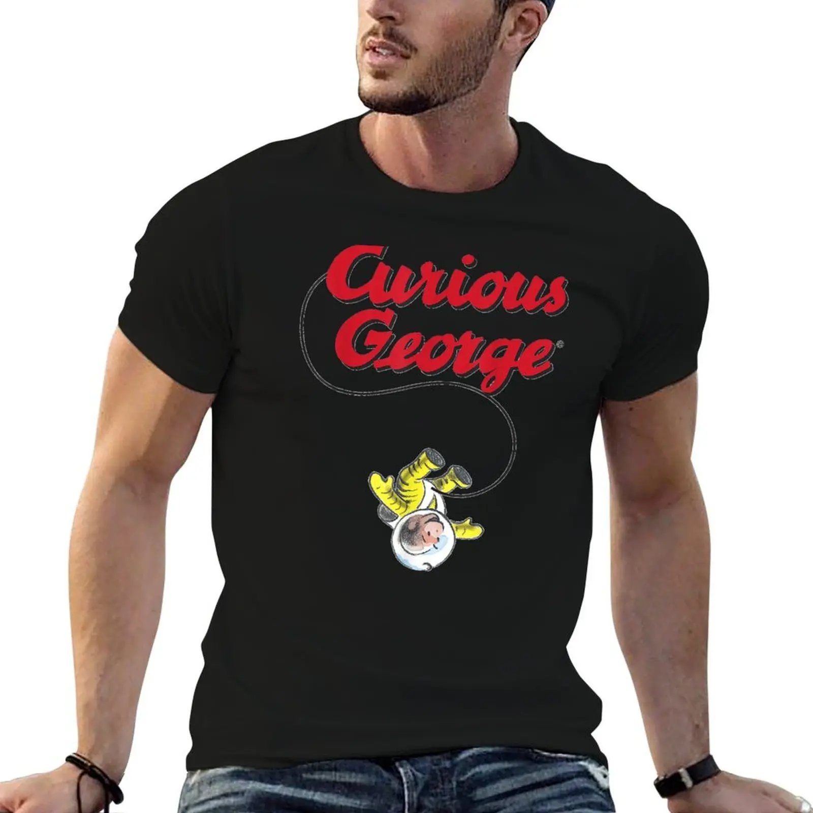 

Curious George Space Explorer George. T-Shirt anime tshirt t shirts for man pack cotton T-Shirt