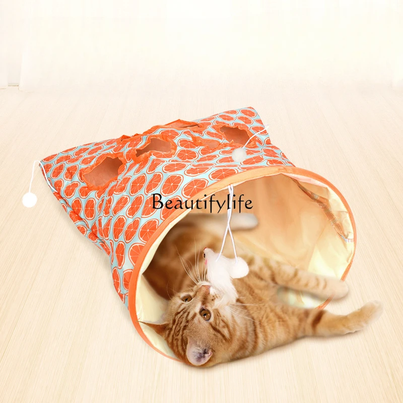 

Pet Toy Drill Bag Bite-Resistant Paper Folding Cat Tunnel