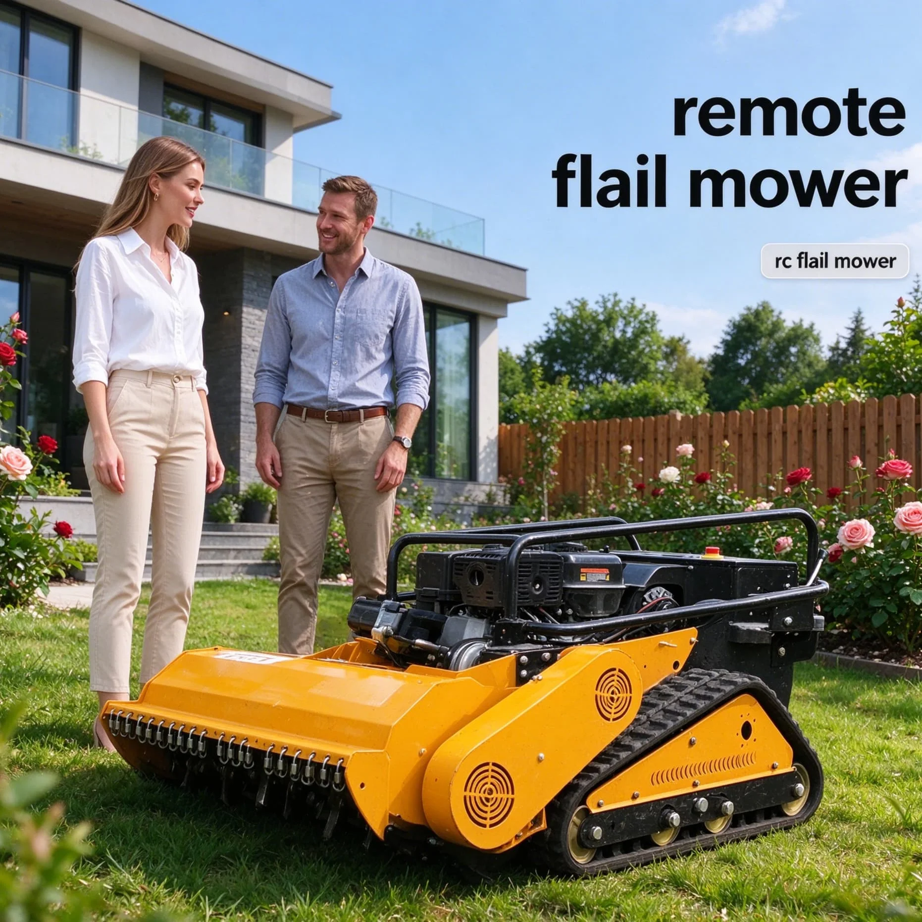Customized Remote self-propelled rotary  mower Operated Flail Mower, Crawler  Lawn Mower Designed For Quick Grass Cutting