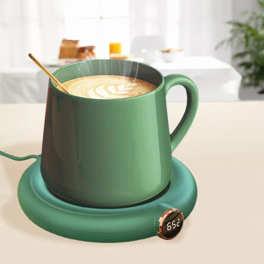 2 calentadores de tazas con calefacción de escritorio USB, pantalla LED de 10W para café, té de la leche, mantiene la bebida caliente