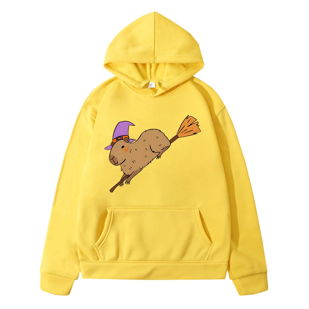 Capybara Hoodies Girls Fleece Cartoon Long-sleeved Sweatshirts Kawaii/Cute Boys Fashion Fleece Round Neck Streetwear Originality