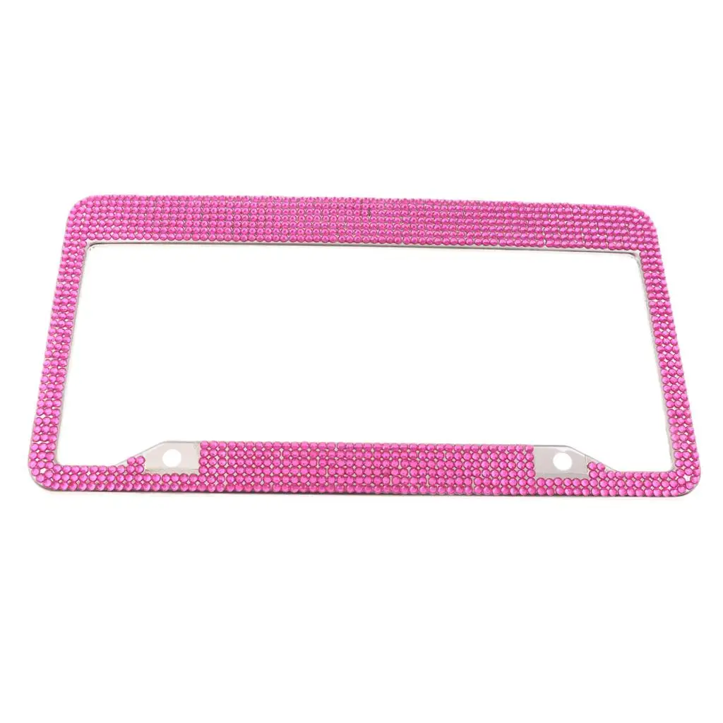 Weather Resistant Rhinestone License Plate Frame Chrome Plated Stainless Steel Frame for Frame Plate Car
